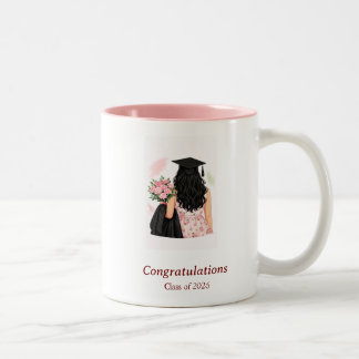 Class of 2026 Floral Graduation Mug – Elegant Keep Zweifarbige Tasse