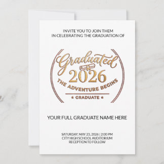 Class of 2026 Gold Invitation | Invitación Oro Einladung