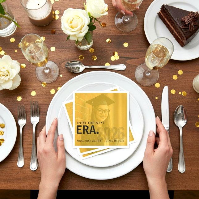 Class of 2026 Golden Photo Serviette (Von Creator hochgeladen)