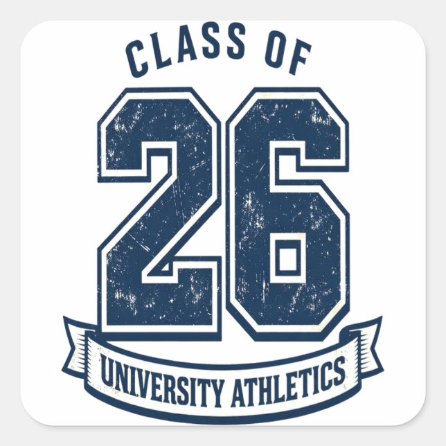Class of 2026 – Graduate Pride College Quadratischer Aufkleber (Vorderseite)