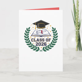 Class of 2026 Graduation Cap Folded Blank Card Karte