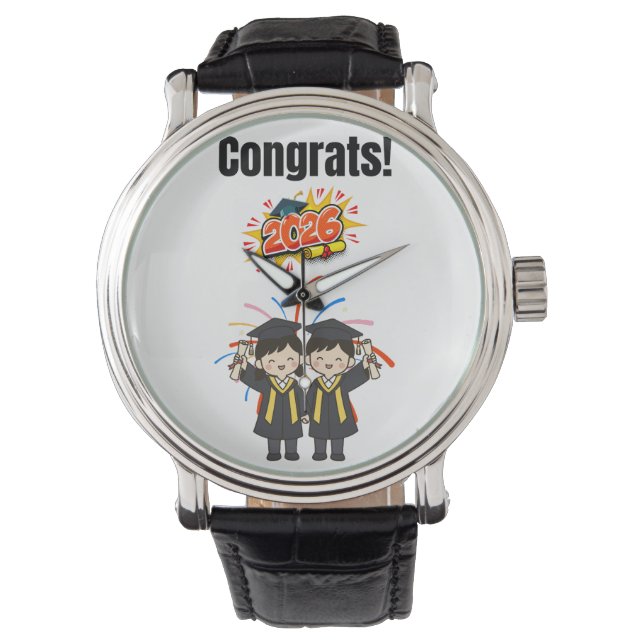 Class of 2026 Graduation Celebration Armbanduhr (Vorderseite)