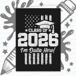 Class of 2026 Graduation Distressed Flag Design Karte