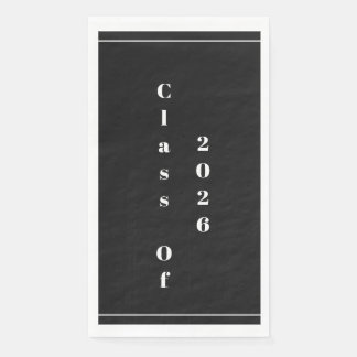 Class Of 2026 Graduation Party Black White Serviette
