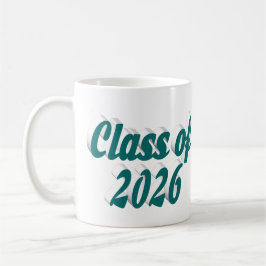 Class of 2026 green text graduation kaffeetasse