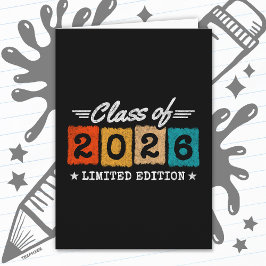 Class of 2026 Limited Edition Vintage Graduation Karte