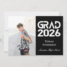 Class of 2026 Photo Black and White Announcement 