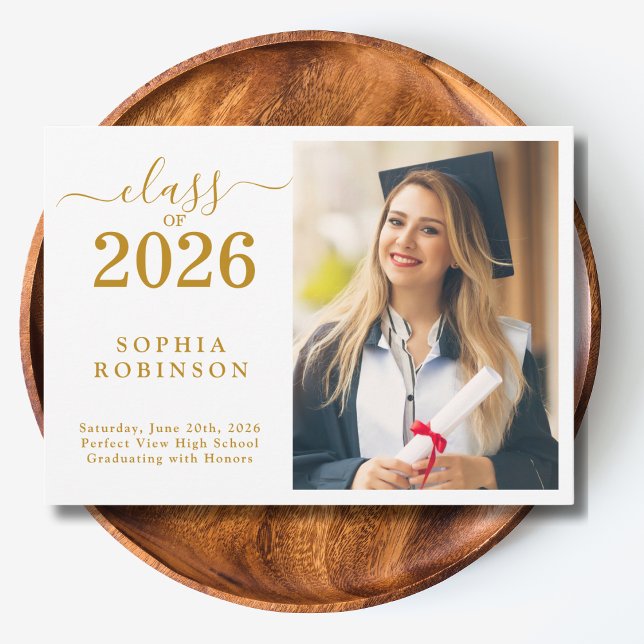 Class of 2026 Photo Modern Graduation Announcement Einladung (Von Creator hochgeladen)