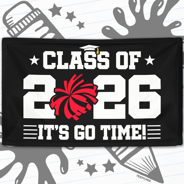 Class of 2026 Red Cheer Graduation It’s Go Time Banner (Von Creator hochgeladen)
