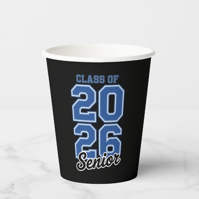 Class Of 2026 Senior Blue Graduation Graduate Pappbecher (Vorderseite)