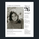 Class of 2026 Senior Photo Memory Poster<br><div class="desc">Celebrate her journey with this Class of 2026 senior photo memory poster,  designed to showcase your graduate’s favorite photos,  accomplishments,  and high school highlights. Perfect for displaying at a graduation party or keeping as a meaningful keepsake that captures her achievements and special memories.</div>