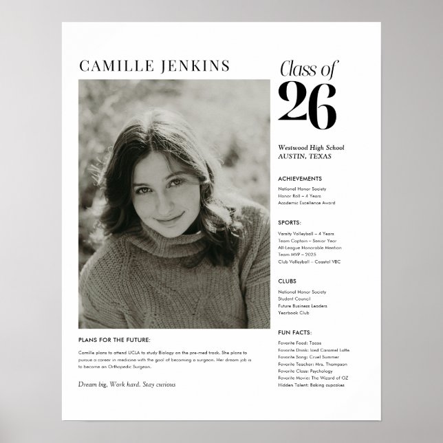 Class of 2026 Senior Photo Memory Poster (Vorne)
