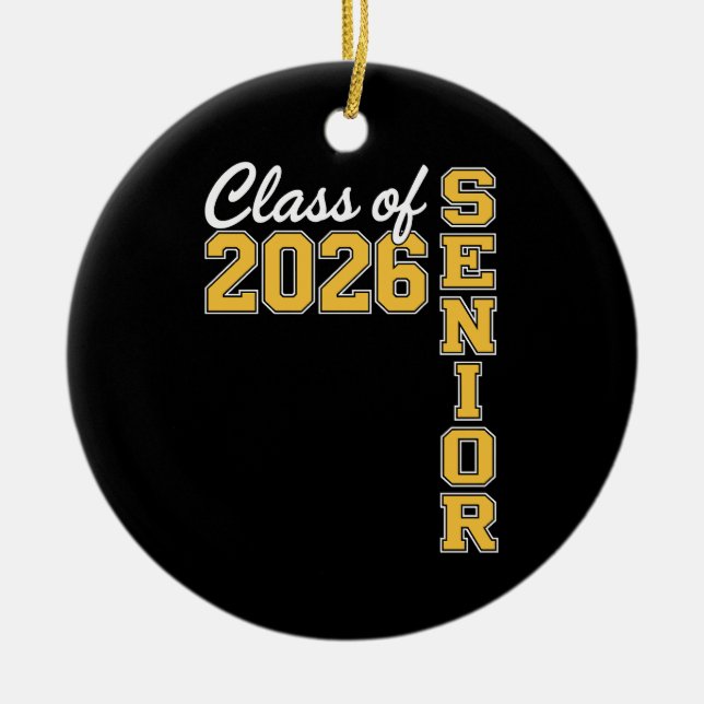 Class Of 2026 Senior Yellow Graduation Graduate Keramik Ornament (Vorne)