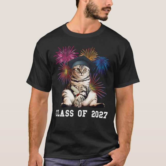 Class of 2027 Cat Lover T-Shirt (Vorderseite)