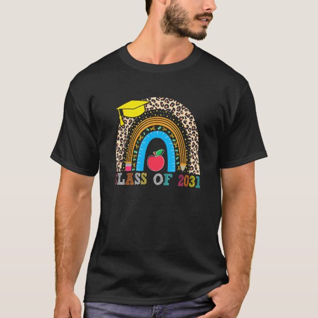Class Of 2031 Graduation Last Day Of School Rainbo T-Shirt (Vorderseite)