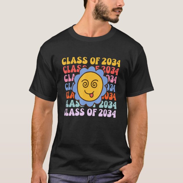 Class of 2034 Grow With Me First Day of School Gra T-Shirt (Vorderseite)