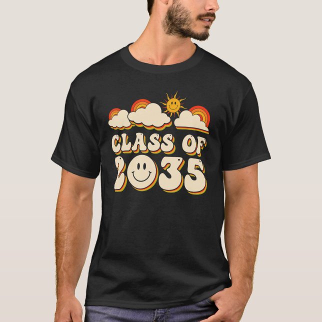 Class of 2035 Back to School Groovy Retro Grow wit T-Shirt (Vorderseite)