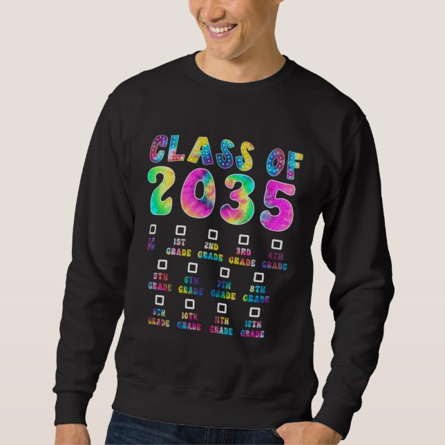 Class Of 2035 Graduate Preschool Kindergarten Tie  Sweatshirt (Vorderseite)