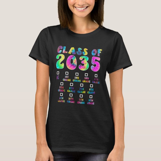 Class Of 2035 Graduate Preschool Kindergarten Tie  T-Shirt (Vorderseite)
