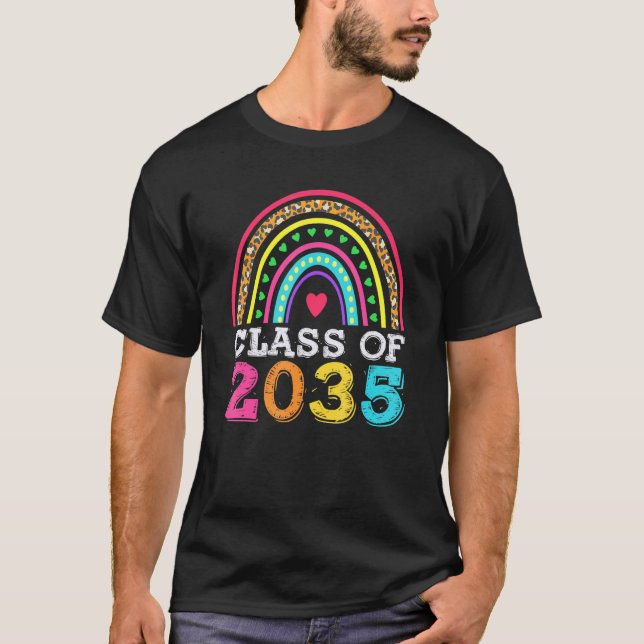 Class of 2035 Grow With Me First Day of School Gra T-Shirt (Vorderseite)