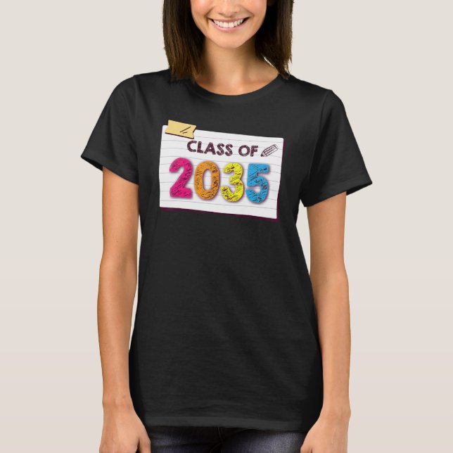 Class Of 2035 Grow With Me Graduation First Day Of T-Shirt (Vorderseite)