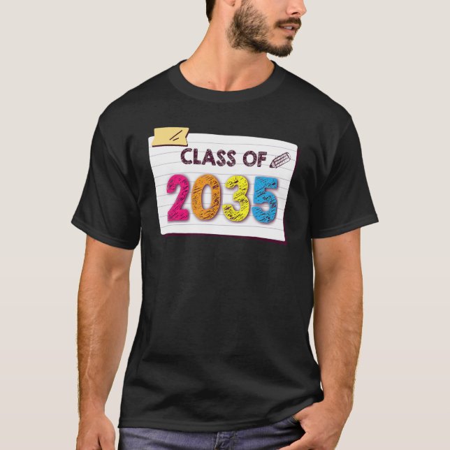 Class Of 2035 Grow With Me Graduation First Day Of T-Shirt (Vorderseite)