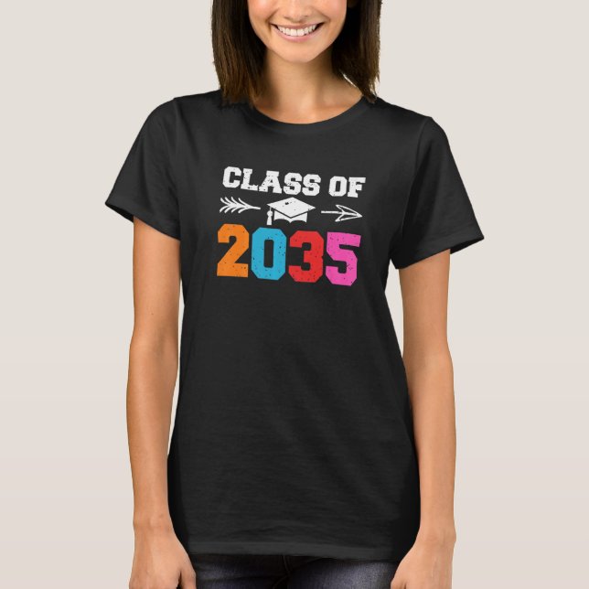 Class Of 2035 Leopard Pre k Grow with Me Graduatio T-Shirt (Vorderseite)