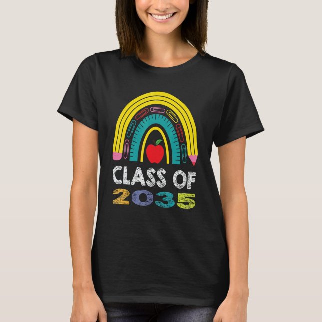 Class Of 2035 Rainbow Grows With Me First Day Of S T-Shirt (Vorderseite)