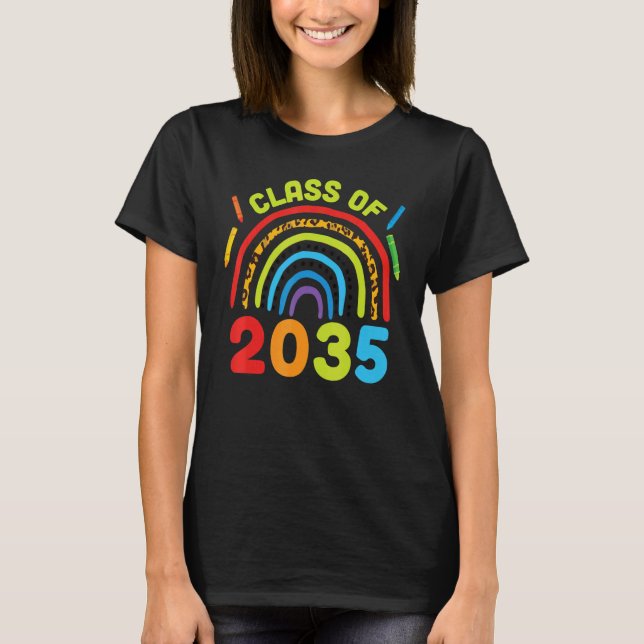 Class of 2035 Rainbows Grow  Back to School Grad P T-Shirt (Vorderseite)