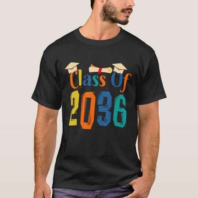 Class of 2036 Grow With Me First Day of School Gra T-Shirt (Vorderseite)