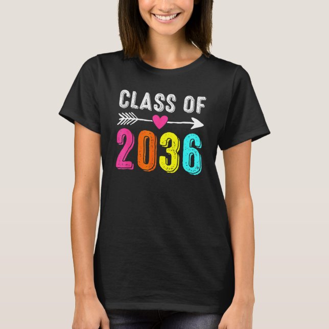 Class Of 2036 Kindergarten Pre K Grow With Me Grad T-Shirt (Vorderseite)