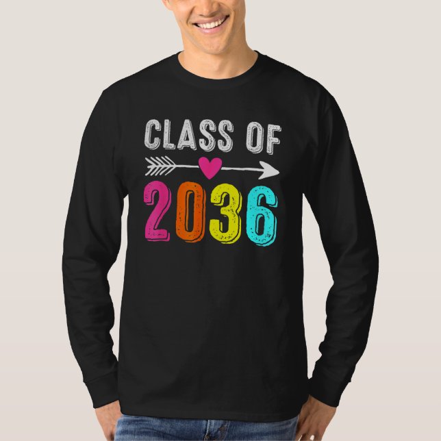 Class Of 2036 Kindergarten Pre K Grow With Me Grad T-Shirt (Vorderseite)