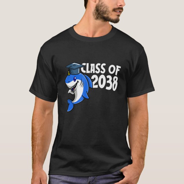 Class Of 2038 Shark Graduate Pre K Kindergarten Pr T-Shirt (Vorderseite)