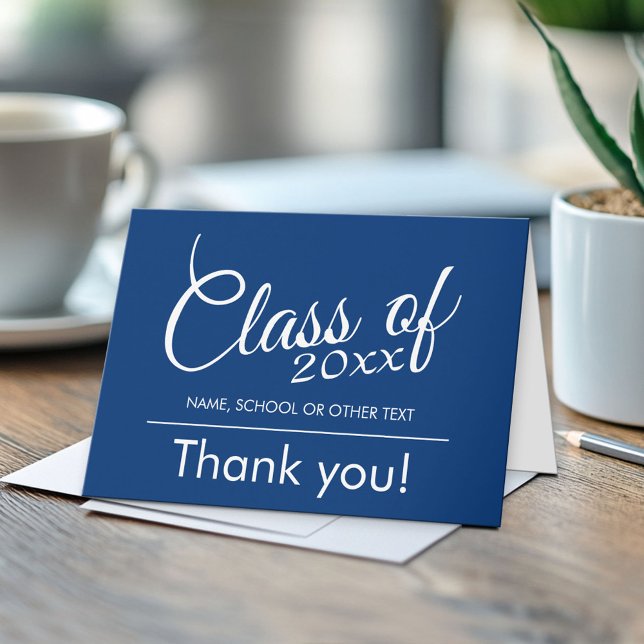 Class of with Custom Year and High School Dankeskarte (Custom, Personalized Graduation Congratulations - Folded Greeting Card)