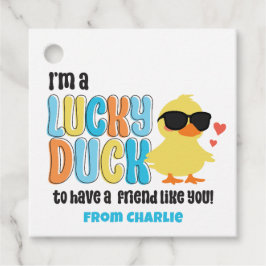 Class Valentines Lucky Duck Rubber Ducky Geschenkanhänger