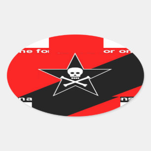 class war anarchist oval sticker