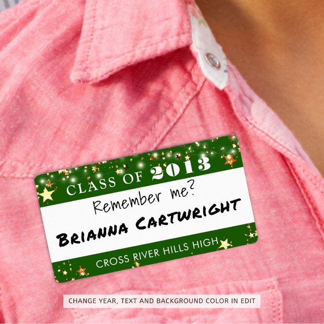 Class Wiedersehen Green Gold Stars Namensmarke (Von Creator hochgeladen)