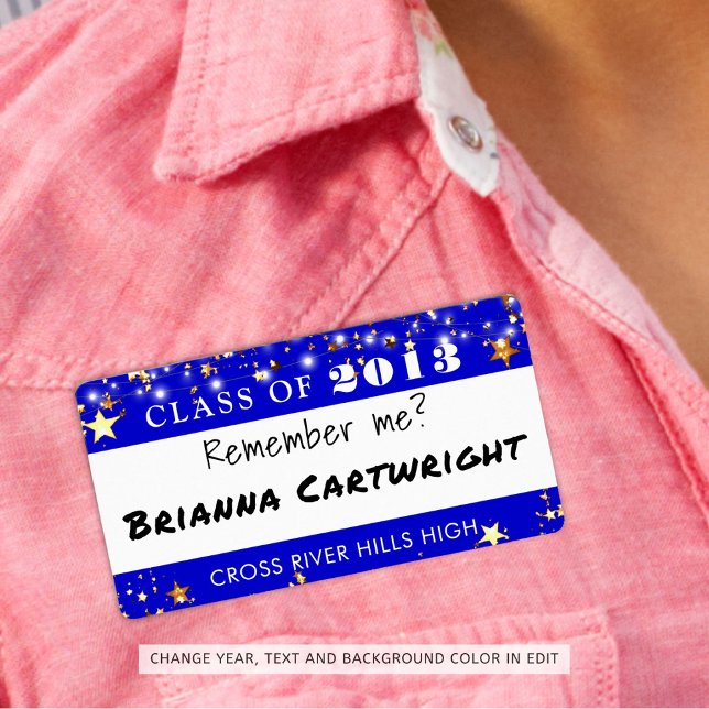 Class Wiedersehen Royal Blue Gold Stars Namensmark (Von Creator hochgeladen)