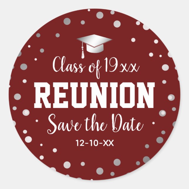 Class Wiedersehen Save the Date Umschlag Aufkleber (Vorderseite)