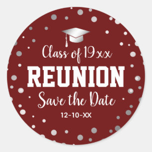 Class Wiedersehen Save the Date Umschlag Aufkleber