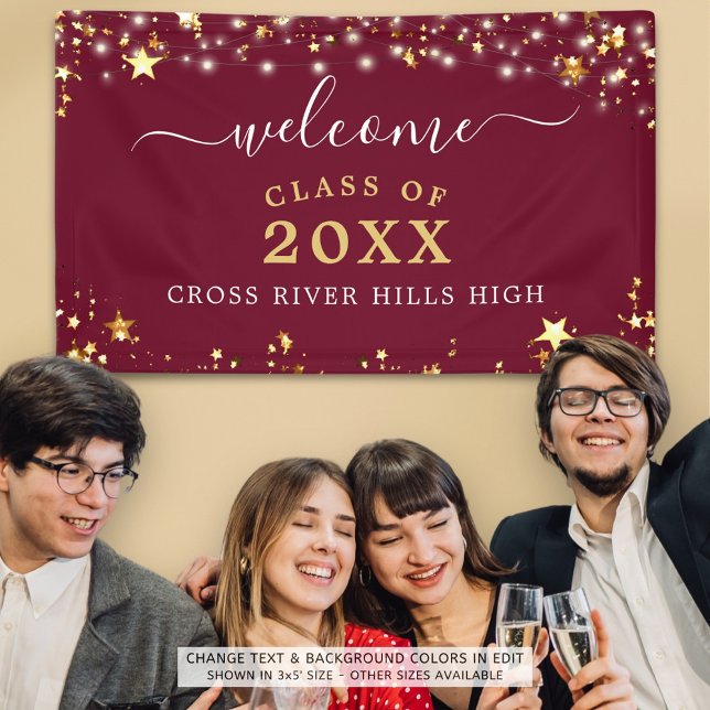 Class Wiedersehen Welcome Burgundy Maroon Gold Sta Banner (Von Creator hochgeladen)