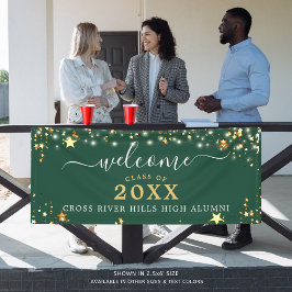 Class Wiedersehen Welcome Gold Stars Custom Green Banner