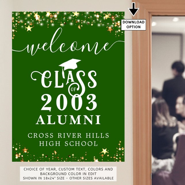 Class Wiedersehen Welcome Green Gold Stars Custom Poster (Von Creator hochgeladen)