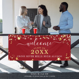 Class Wiedersehen Welcome Red Gold Stars Banner