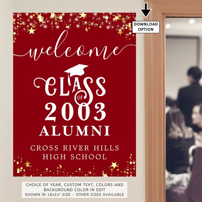 Class Wiedersehen Welcome Red Gold Stars Custom Poster (Von Creator hochgeladen)