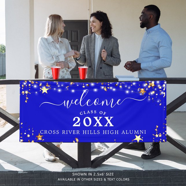 Class Wiedersehen Welcome Royal Blue Gold Stars Banner (Von Creator hochgeladen)