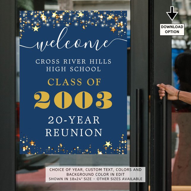 Class Wiedersehen Year Welcome Black Gold Stars Poster (Von Creator hochgeladen)