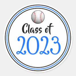Class Year Blue & Black Abschluss Runder Aufkleber
