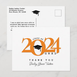 Class Year Grad Tassel Orange Abschluss Vielen Dan Postkarte
