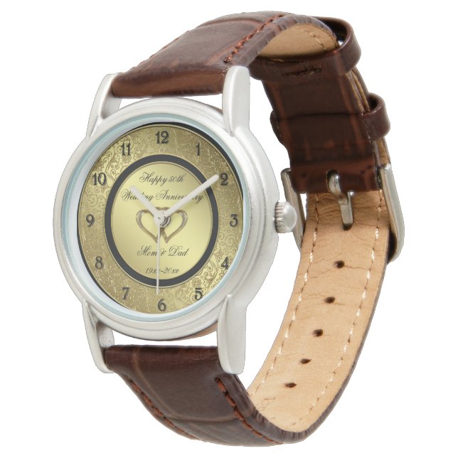 Classc Golden Wedding Anniversary Watch Armbanduhr (Schrägansicht)